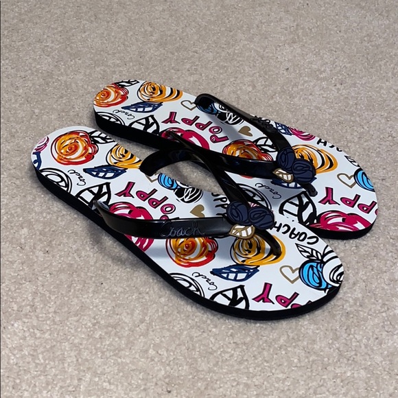 Coach poppy flip flops Clearance